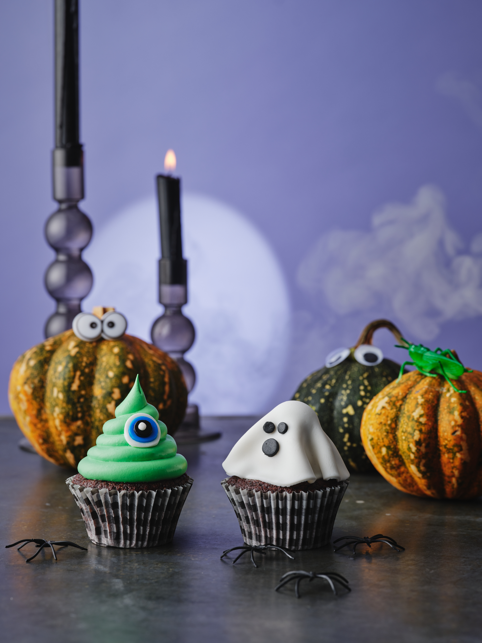 Ghost & One-Eyed Monster Cupcakes