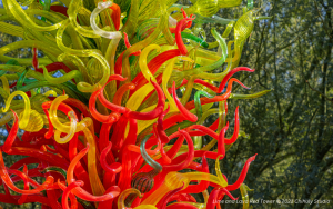 Lime and Lava Red Tower © 2021 Chihuly Studio